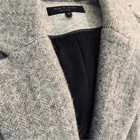 RAG & BONE wool herringbone coat / grey / size 8 - Picture 10 of 15